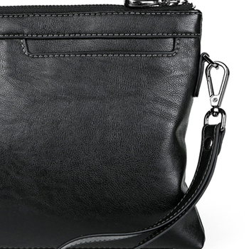 Ανδρικός PU δερμάτινος clutch — Μεγάλη χωρητικότητα, μοτίβο με γράμματα, επένδυση πολυεστέρα, καθημερινή χρήση