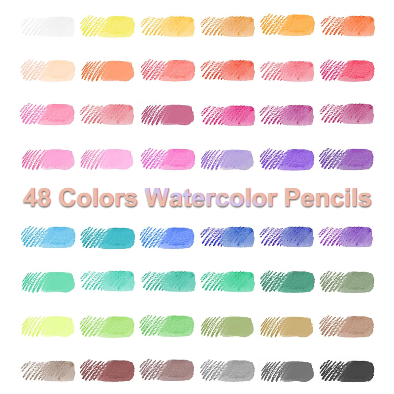 48 spalvų vandens tirpstančių pieštukų rinkinys studentams ir pradedantiesiems (Korpusas: popierius; Tipas: Kitas)
