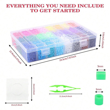 Kit DIY mărgele Fusion – din plastic, ambalaj cutie colorată, potrivit pentru 14+ ani, categorie plăci plate