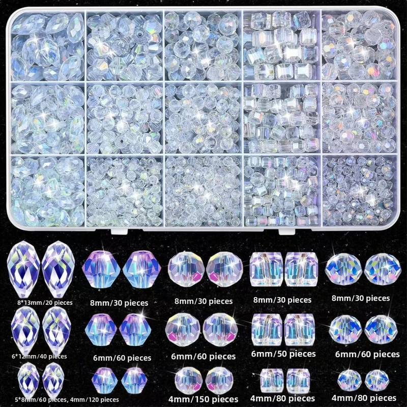 Sada korálok na DIY šperky — plastové/živicové korálky, epoxidové spracovanie, kód LXL2, Jarné 2024