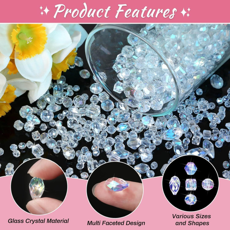 Set perlica za DIY nakit — plast/smola perle, epoksijska obrada, kod LXL2, proljeće 2024