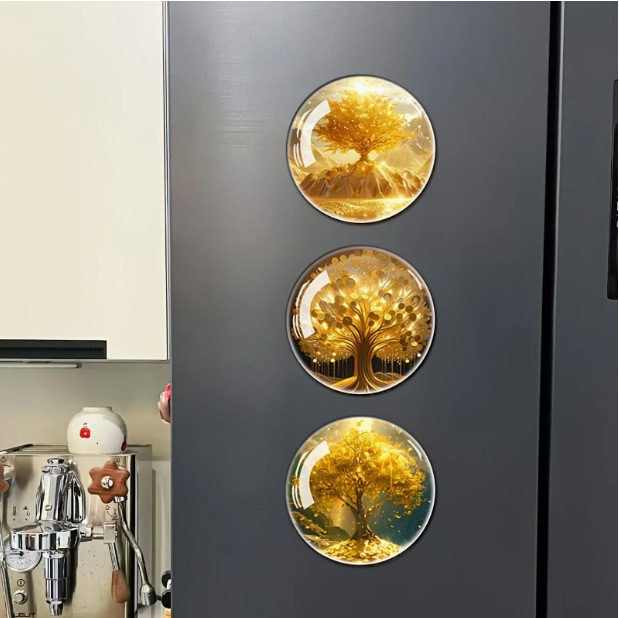 Γυάλινος μαγνητής ψυγείου με σχέδιο Money Tree – μοντέρνος στυλ, κατάλληλο δώρο