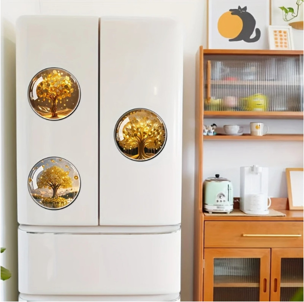 Γυάλινος μαγνητής ψυγείου με σχέδιο Money Tree – μοντέρνος στυλ, κατάλληλο δώρο