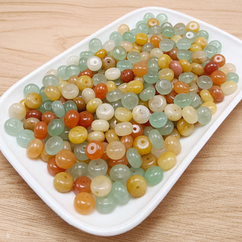 Αξεσουάρ για σκουλαρίκια: 5 χάντρες από νεφρίτη με διαχωριστικά, DIY εξαρτήματα, χειροποίητο, φυσικός νεφρίτης