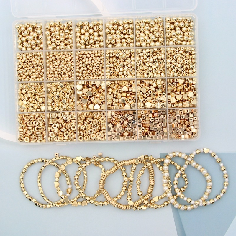 DIY set perli: 3600 perli u obliku srca i petokrake zvijezde, 7 razdjelnih perli za narukvicu, plastika/smola