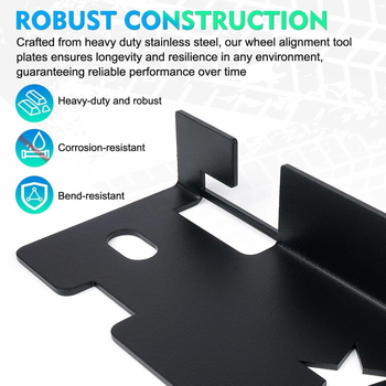 Nem újratölthető kerék-állítási eszköz akasztónyílásokkal, fém toe-állító lemez, univerzális, snap-on rögzítés