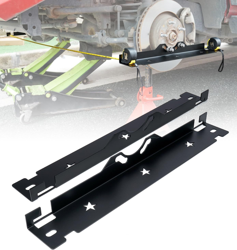 Nem újratölthető kerék-állítási eszköz akasztónyílásokkal, fém toe-állító lemez, univerzális, snap-on rögzítés