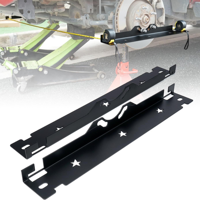 Nem újratölthető kerék-állítási eszköz akasztónyílásokkal, fém toe-állító lemez, univerzális, snap-on rögzítés