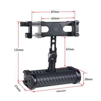 Αλουμινένια λαβή για κινητή φωτογράφηση με περιστροφή 360° (VLog), συμβατή με Apple, Huawei, Xiaomi, OPPO και άλλες συσκευές; μέγιστο φορτίο 2–5 kg.