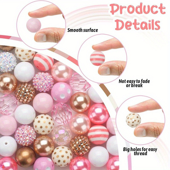 Ακρυλικά Χάντρες Σετ — 50 τεμάχια, Χαλαστές Χάντρες για DIY Κατασκευή Κοσμημάτων (Καλοκαίρι 2024)