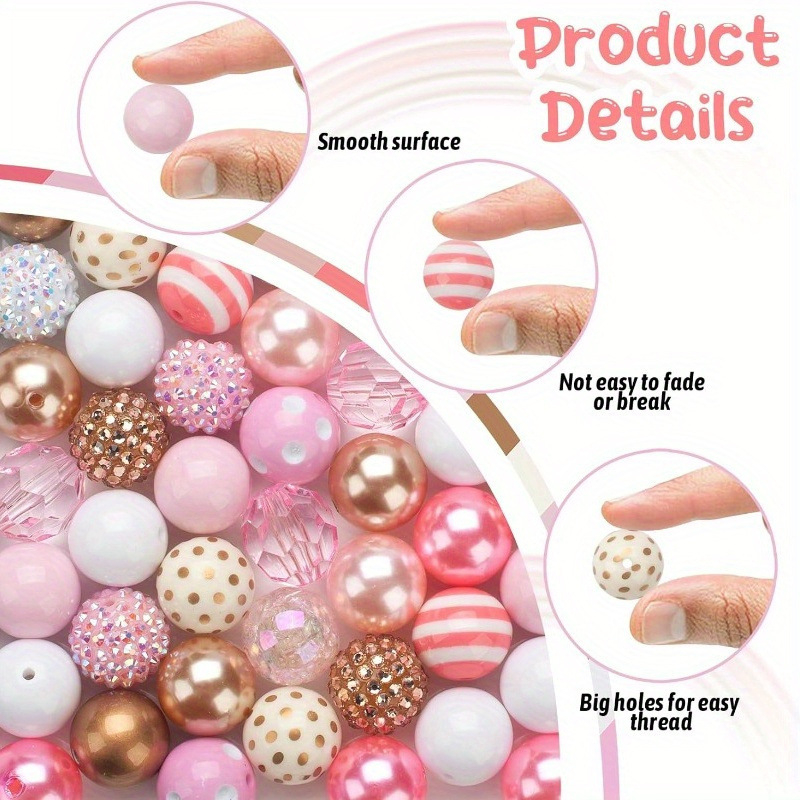 Akrilo karoliukų rinkinys — 50 vnt., laisvų karoliukų DIY papuošalų gamybai (Vasara 2024)