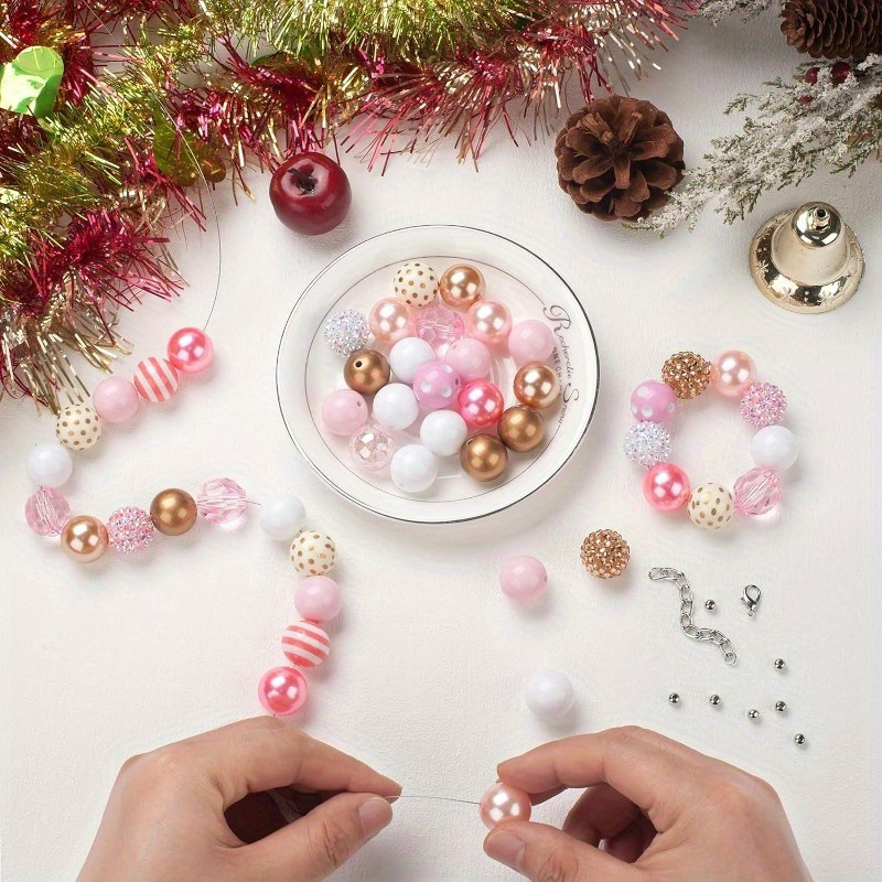 Akrilo karoliukų rinkinys — 50 vnt., laisvų karoliukų DIY papuošalų gamybai (Vasara 2024)