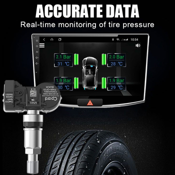 TPMS riepu spiediena sensors, 4-gab komplekts Buickam | GEK alumīnija elektroniskais ar digitālo displeju, modelis 13549707, augsta precizitāte