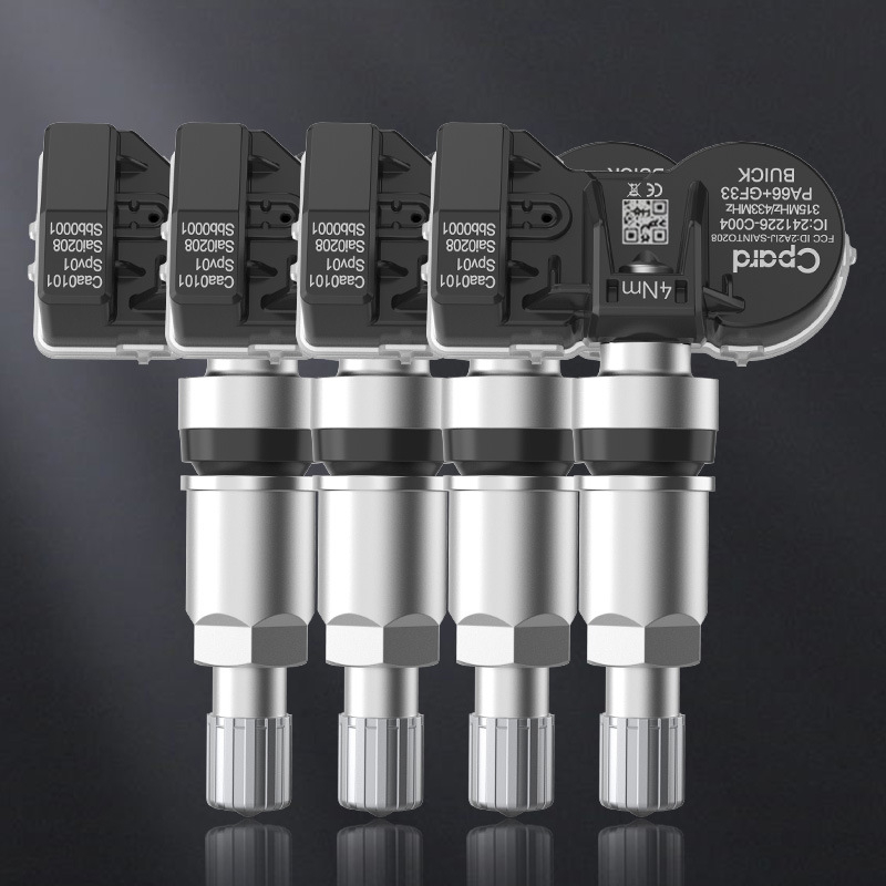 TPMS riepu spiediena sensors, 4-gab komplekts Buickam | GEK alumīnija elektroniskais ar digitālo displeju, modelis 13549707, augsta precizitāte