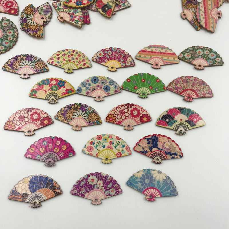 Φαν-σχήματος ξύλινο μενταγιόν για DIY κλιπ μαλλιών, vintage ξύλινα κοσμήματα, ξύλο, σύνδεση με οφθαλμικό κουμπί, CX μάρκα