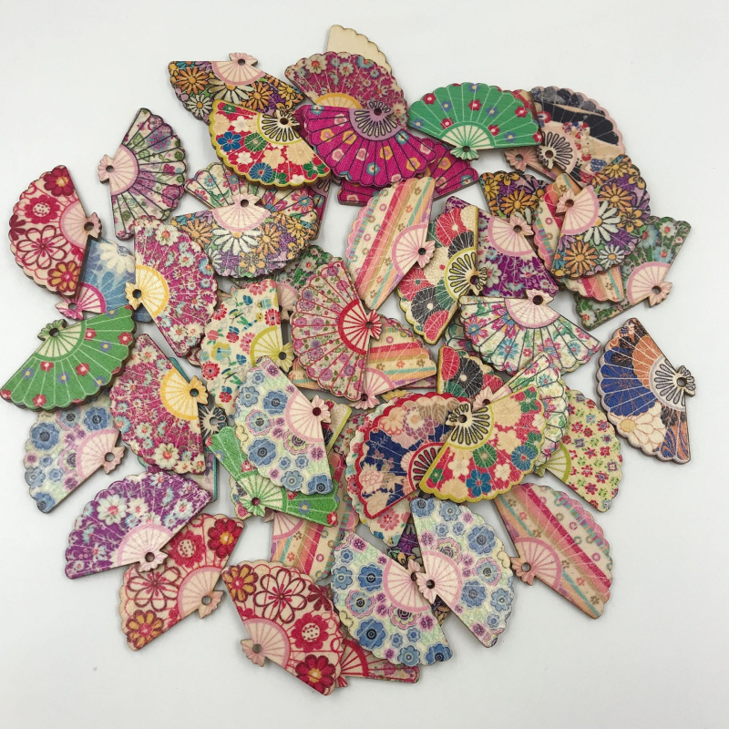 Φαν-σχήματος ξύλινο μενταγιόν για DIY κλιπ μαλλιών, vintage ξύλινα κοσμήματα, ξύλο, σύνδεση με οφθαλμικό κουμπί, CX μάρκα