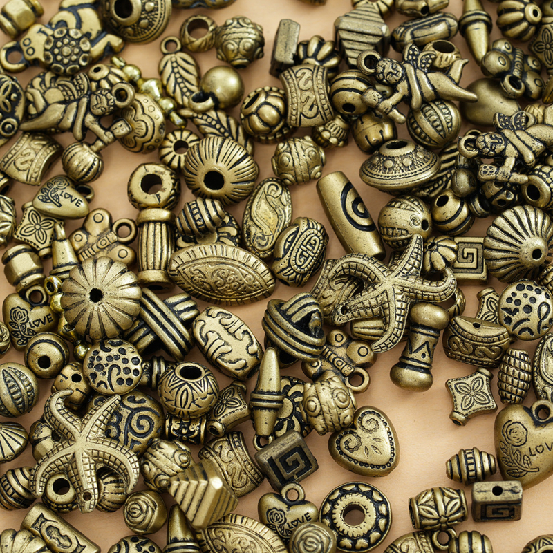 Akrilo karoliukai – baroko stiliaus, būgniniai karoliukai, totemo raštas, laisvos karoliukų, 2025 pavasario leidimas