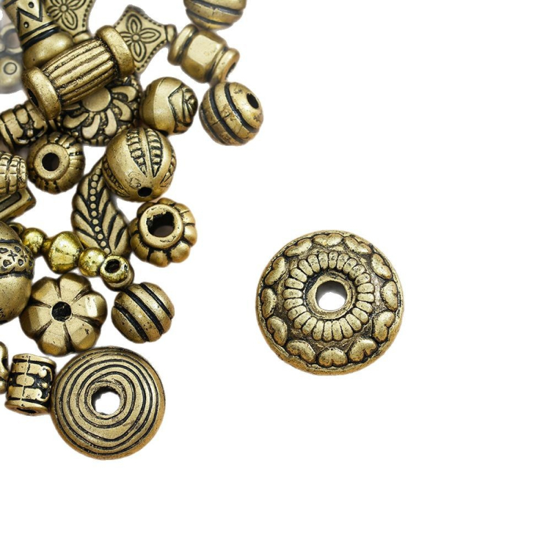 Akrilo karoliukai – baroko stiliaus, būgniniai karoliukai, totemo raštas, laisvos karoliukų, 2025 pavasario leidimas