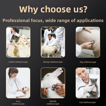 Stetoskop veterinar dublu scop pentru porci, vaci, oi, pisici și câini | Brand: Farm Agriculture | Domeniu: creșterea animalelor | Asigurarea calității