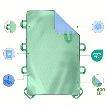 Lova kilimėlis senjorams su laikikliu, skalbiamas ir daugkartinio naudojimo, poliesteris