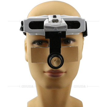 Mae Gonifi galvos didinamoji lupa su LED apšvietimu, 8 lęšiai, modelis 9892E