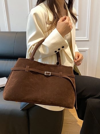 Puppy torba od veluru koze jelena, vodoravni kvadratni oblik, magnetsko zatvaranje, skriveni džep na zipu, za svakodnevnu uporabu