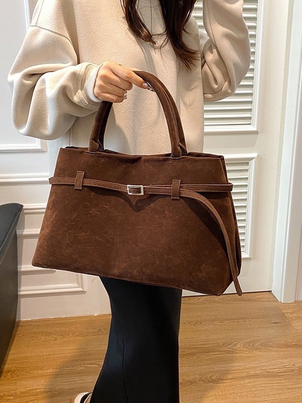 Puppy torba od veluru koze jelena, vodoravni kvadratni oblik, magnetsko zatvaranje, skriveni džep na zipu, za svakodnevnu uporabu