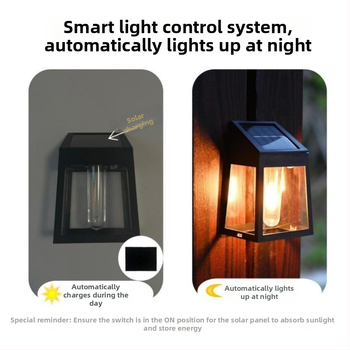 Wl11851 Vonkajšia LED stenová lampa s ručným spínačom, vodotesná, 6–12 h prevádzka