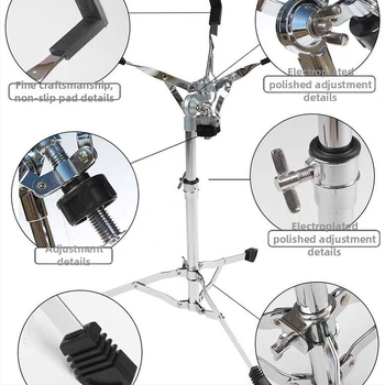 Στήριξη Snare Drum, ρυθμιζόμενη, πτυσσόμενη, παχύτερη σταθερή κατασκευή από σίδηρο, Μοντέλο 002