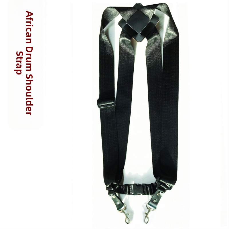 Ζώνη για αφρικανικό τύμπανο, ευρύ ιμάντας ώμου, κατάλληλη για ενήλικες και παιδιά, μοντέλο PP-66, υλικό: βοδινό δέρμα