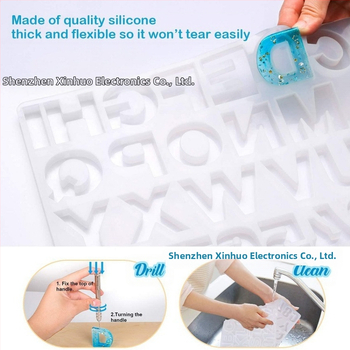 Μορφή σιλικόνης για γράμματα από ρητίνη, 134 τεμάχια, Xinhuo