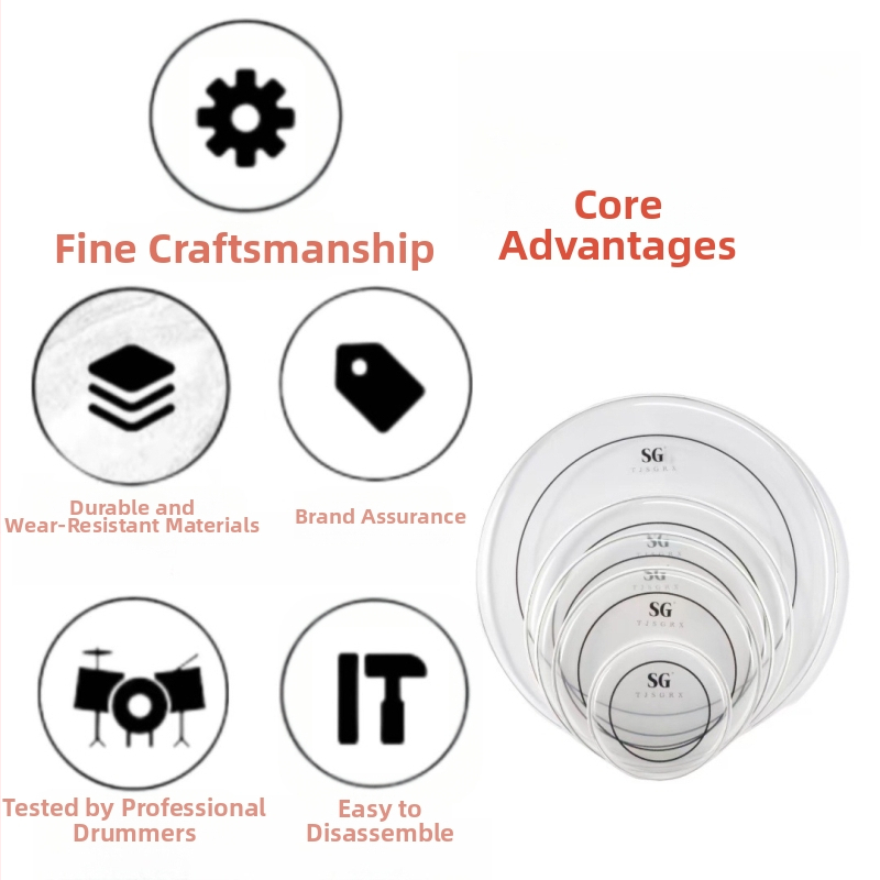 Двойнослойна барабанна глава от маслена кожа, SGTJSGRX – барабанна кожа за западни ударни инструменти