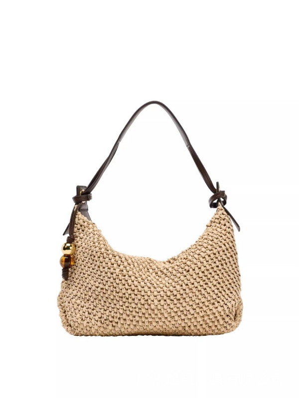 Ženska pletena tote torba – ulični stil, slamnat materijal, dizajn ispod pazuha, vodoravni kvadratni oblik, zatvarač