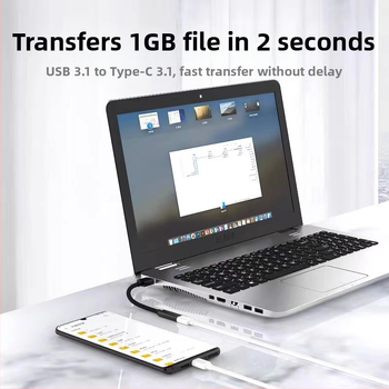 USB-A мъжки към USB-C женски адаптер-удължител, плетен кабел, пренос на данни, Type-C интерфейс, бързо зареждане