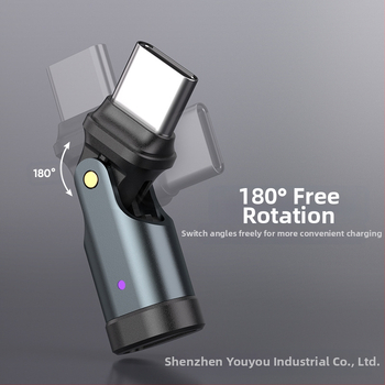 Type-C προσαρμογέας αυτοκινήτου με περιστροφή 180°, 240W γρήγορη φόρτιση, συμβατός με Huawei και iPhone 16