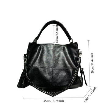 Tote torba od PU-a, gradski jednostavan stil, zatvaranje zatvaračem, horizontalni kvadratni oblik, unutarnja džep