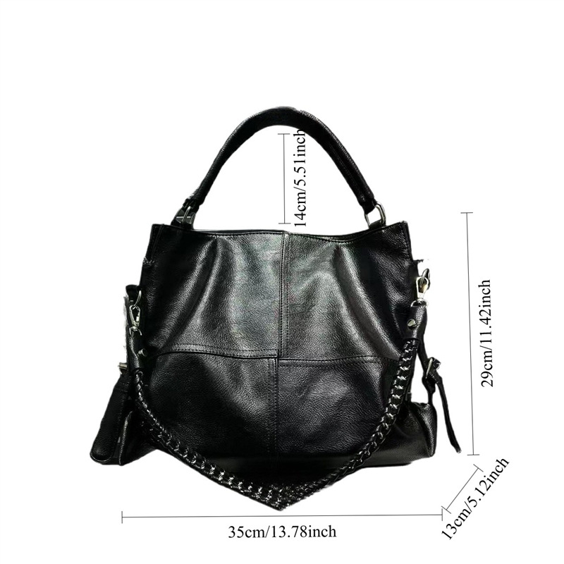 Tote torba od PU-a, gradski jednostavan stil, zatvaranje zatvaračem, horizontalni kvadratni oblik, unutarnja džep