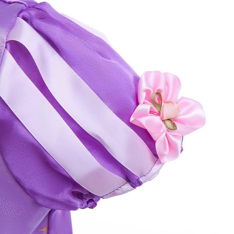 Dječja haljina princeze s puff rukavima, enzimatski oprana mješavina pamuka i poliestera (65% poliester / 35% pamuk), podstava od pamuka, za dob djece 3–8 godina