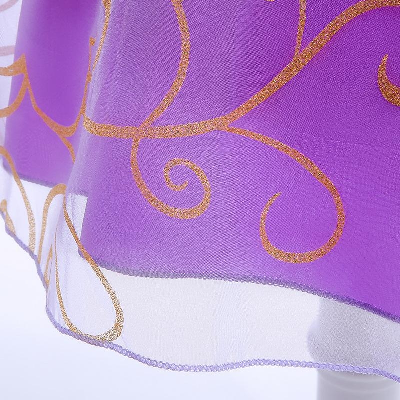 Dječja haljina princeze s puff rukavima, enzimatski oprana mješavina pamuka i poliestera (65% poliester / 35% pamuk), podstava od pamuka, za dob djece 3–8 godina