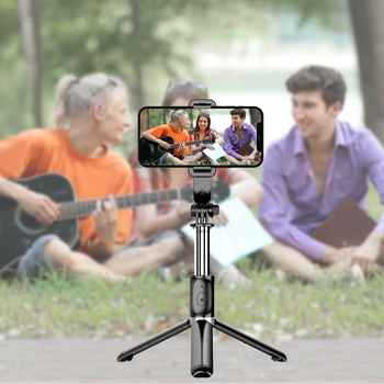 Q02 Bețișor de selfie Bluetooth cu telecomandă, trepied pentru telefon (din plastic)