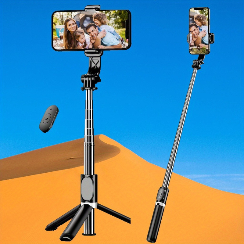Q02 Bluetooth Selfie Statīvs ar attālināto vadību, telefona statīvs (plastmasas)