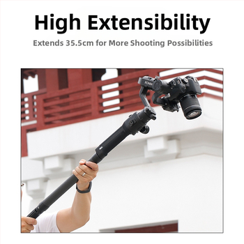 Stabilizator DSLR pentru cameră cu tijă de extensie din fibră de carbon, fără telecomandă, fără Bluetooth, fără iluminare de completare