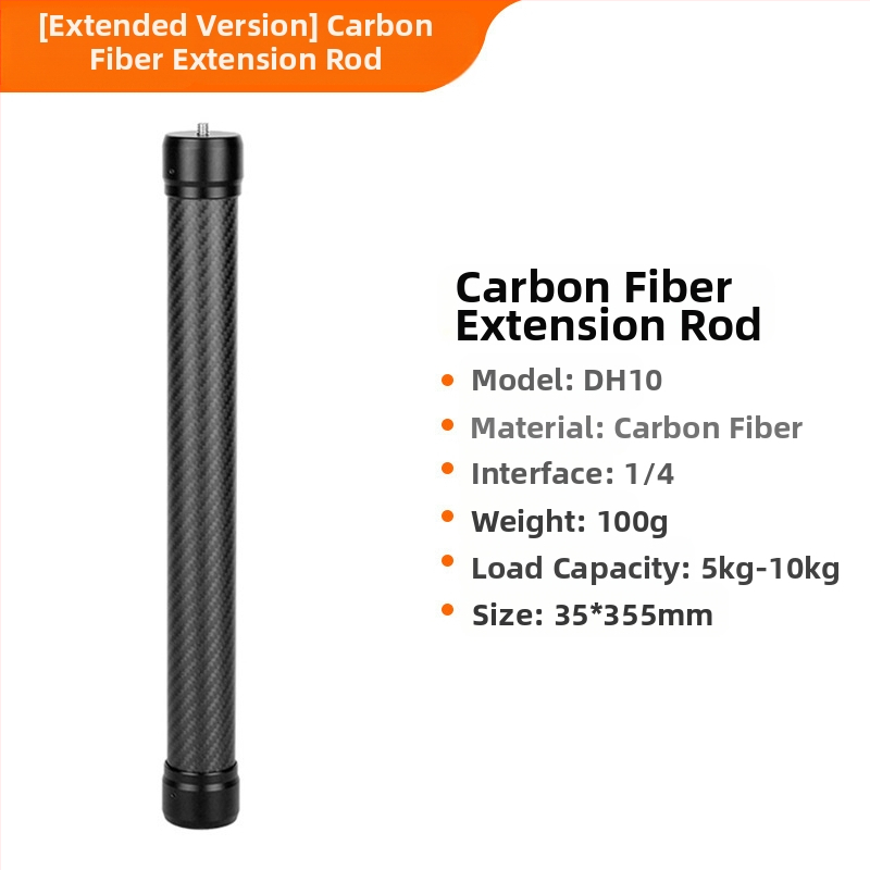 Stabilizator DSLR pentru cameră cu tijă de extensie din fibră de carbon, fără telecomandă, fără Bluetooth, fără iluminare de completare