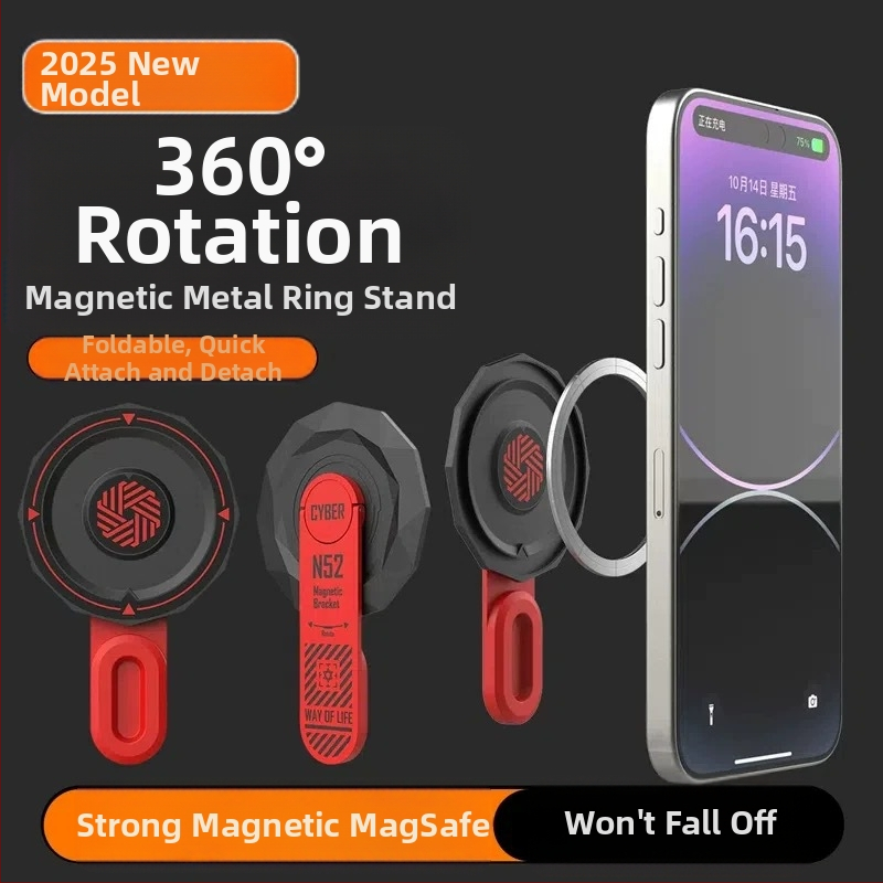 Magnetinis mobiliojo telefono laikiklis – 360° sukimas, sulankstomos stalinis dizainas, aliuminio lydinys