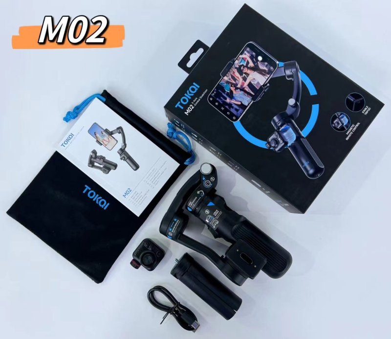 M02 Ručný Troj-osi Stabilizátor s Sledovaním Tváre, Proti Otrasom a Stolný Držiak na Telefón