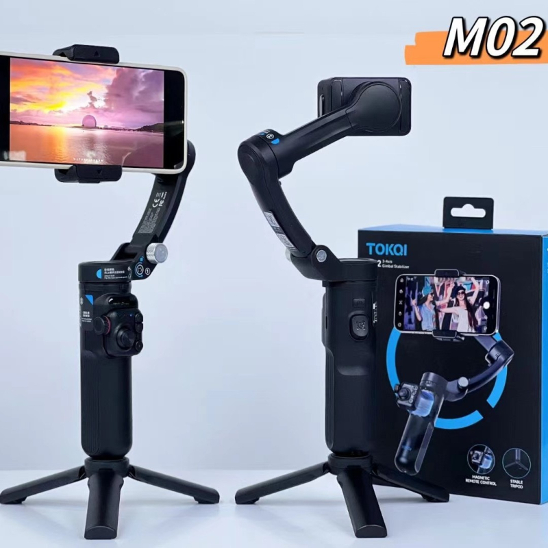 M02 Ručný Troj-osi Stabilizátor s Sledovaním Tváre, Proti Otrasom a Stolný Držiak na Telefón