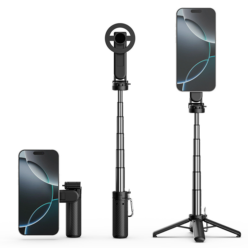 Magnetinis Bluetooth selfie lazda su teleskopiniu kotu, MagSafe laikiklis, lydinio korpusas