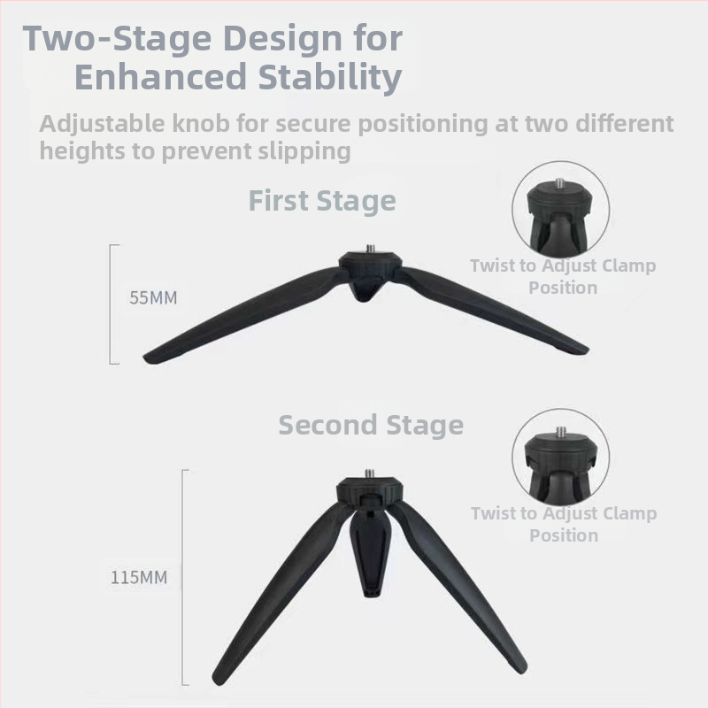 Настолен мини трипод за PTZ камера и телефон – сферичен пан-tilt, материали: ABS алуминиева сплав, носимост до 2 кг, тегло 65 г, модел F01