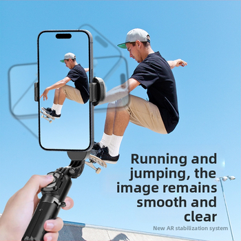 Q33 RGB Mini Selfie Stick cu Stabilizator, Extensibil, Lumină RGB, Telecomandă Bluetooth, Trepied pentru Telefon