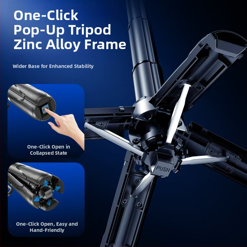 P15 Mini стойка за селфи с ключодържател, преносима алуминиева конструкция, Bluetooth дистанционно, анти-трептене, персонализирана лицензирана частна марка